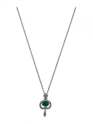 Anhänger mit Kette im Farbsteinmix Esse Silber