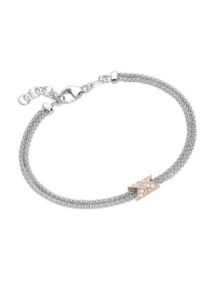 Armband Mesh-Optik, Zirkonia Steine, Silber 925 Smart Jewel Silber - Rosé vergoldet BiColor