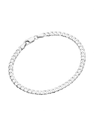 Armband Panzerkette diamantiert, massiv, Silber 925 Smart Jewel Silber
