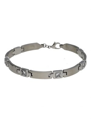 Armband edel mit Zirkonia, Edelstahl Jacques Charrel Silber