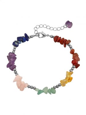 Armband mit Farbsteinen Silberfarben