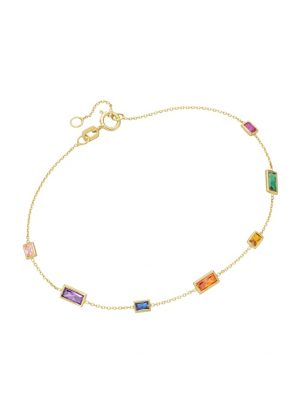 Armband mit farbigen Steinen, Gold 375 Luigi Merano Mehrfarbig