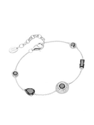 Armband verschiedene Zwischenteile, Zirkonia schwarz + weiß, Silber 925 Giorgio Martello Schwarz-Weiss