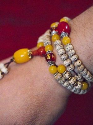 Asien LifeStyle Perlenarmband "Gebetskette Mala Lotussamen buddhistische Halskette Armband"