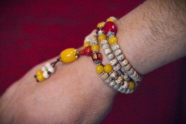 Asien LifeStyle Perlenarmband "Gebetskette Mala Lotussamen buddhistische Halskette Armband"