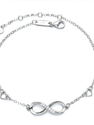 BEARSU Bettelarmband "Armbänder Damen Armband 925 Sterling Silber Funkeln Kubisches Zirkonia Kuss Armband Akzent Unendlichkeit für Immer Armbänder für Damen 925 Sterling Silber Armband" (1-tlg)