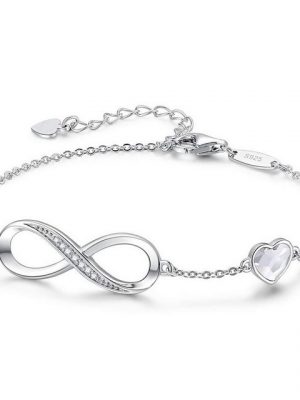 BEARSU Bettelarmband "Armband Damen 925 Sterling Silber Roségold Unendlichkeit Herz Armband Kristall Verstellbares Armband Valentinstag Muttertag Geburtstag Weihnachtsgeschenk für ihre weibliche Freundin Mama" (1-tlg)