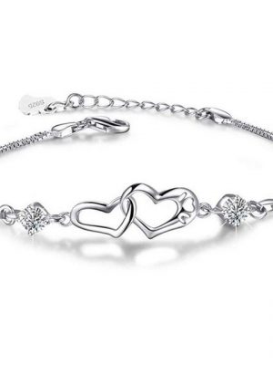 BEARSU Bettelarmband "Damen Armband 925 Sterling Silber Armbänder mit Herz verstellbare Armkette Armband Für Damen" (1-tlg)