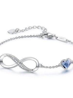 BEARSU Charm-Armband "Armband Damen 925 Sterling Silber Roségold Unendlichkeit Herz Armband Kristall Verstellbares Armband Valentinstag Muttertag Geburtstag Weihnachtsgeschenk für ihre weibliche Freundin Mama" (1-tlg)