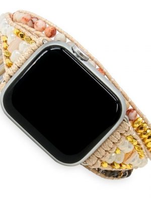 BENAVA Smartwatch-Armband "Smart Watch Band - Jaspis und Achat Perlen Bunt", Handgemacht