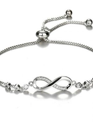 BOTRIBAS Charm-Armband "Damen Armband, S925 Silber Zirkonia Armkette Verstellbar Charm Armband für Weihnachten 'Tag, Muttertag, Urlaub, Party", 24 cm