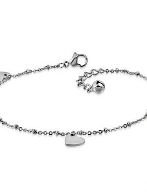 BUNGSA Armband "Bettelarmband Herzen mit Kristall Silber aus Edels" (1 Armband, 1-tlg., inkl. Schmuckbeutel aus Organza), Bracelet Armschmuck