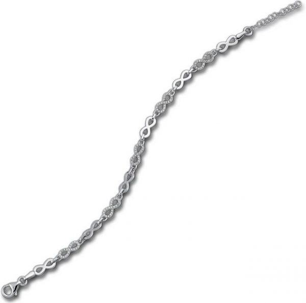 Balia Silberarmband "D2Balia Armband Damen Silber poliert" (Armband, Armband), Echtgold Armband (Infinity) ca. 18cm bis 21cm, Silber 925
