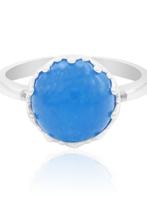 Blaue Jade-Silberring