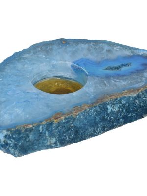 Blauer Achat-Teelichthalter (Lapis Vitalis)