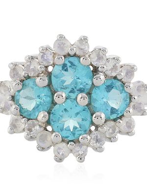 Blauer Apatit-Silberring