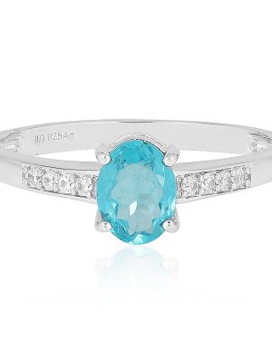 Blauer Apatit-Silberring