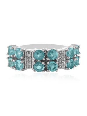 Blauer Apatit-Silberring