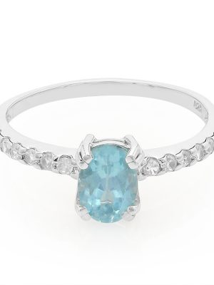 Blauer Apatit-Silberring