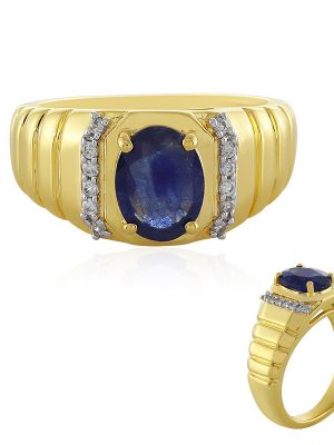 Blauer Madagaskar-Saphir-Silberring
