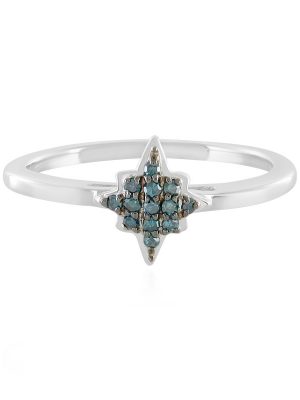 Blauer SI1 Diamant-Silberring