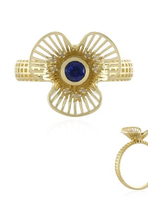 Blauer Saphir-Goldring (Ornaments by de Melo)