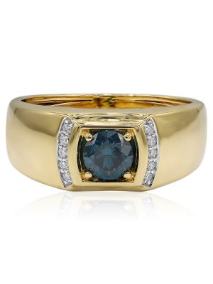 Blauer VS1 Brillant-Goldring (Annette)