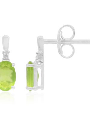 Brasilianischer Grüner Opal-Silberohrringe