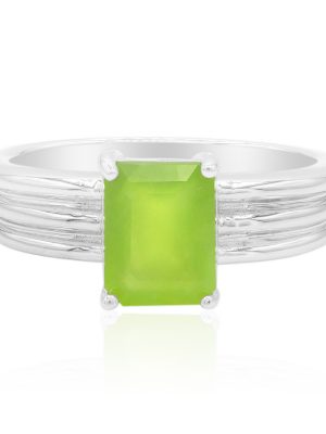 Brasilianischer Grüner Opal-Silberring