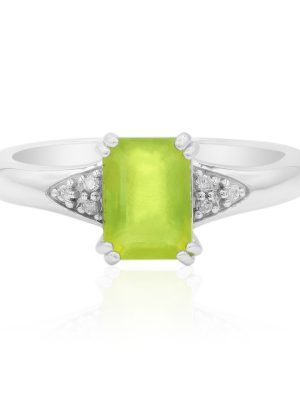 Brasilianischer Grüner Opal-Silberring
