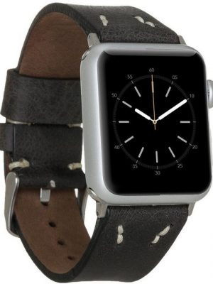 Burkley Wechselarmband "Apple Watch Vintage Leder Wechsel-Armband BA1TN", kompatibel mit Apple Watch Series 1-6 in 38/40mm