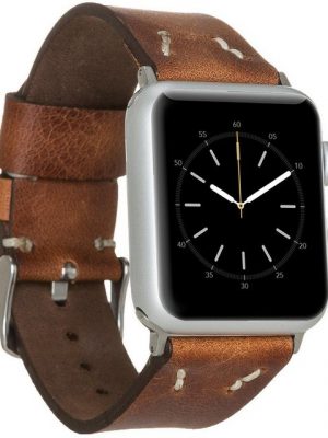 Burkley Wechselarmband "Apple Watch Vintage Leder Wechsel-Armband BA1TNEF", kompatibel mit Apple Watch Series 1-6 in 38/40mm