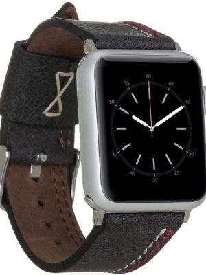 Burkley Wechselarmband "Apple Watch Vintage Leder Wechsel-Armband BA3TN", kompatibel mit Apple Watch Series 1-6 in 38/40mm