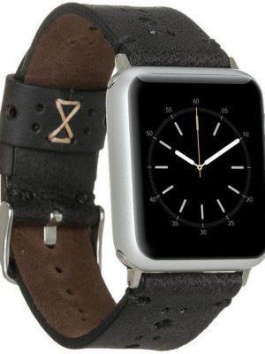 Burkley Wechselarmband "Apple Watch Vintage Leder Wechsel-Armband BA8TN", kompatibel mit Apple Watch Series 1-6 in 38/40mm