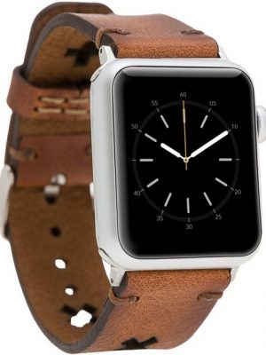 Burkley Wechselarmband "Apple Watch Vintage Leder Wechsel-Armband BA9TNEF", kompatibel mit Apple Watch Series 1-6 in 38/40mm