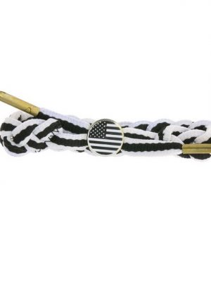 C3 Armband "C3 Textil-Armband trendiges Armband USA Flagge Arm-Schmuck Weiß/Schwarz"