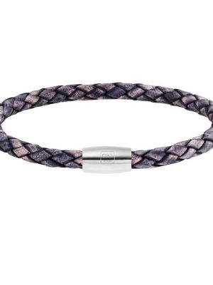 CAÏ Armband "Edelstahl Leder Marine 20cm"