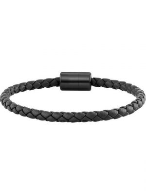 CAÏ Silberarmband "Caï Herren-Armband Leder, Edelstahl", Trendig