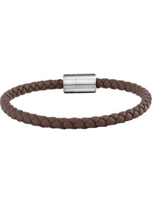 CAÏ Silberarmband "Caï Herren-Armband Leder, Edelstahl", Trendig