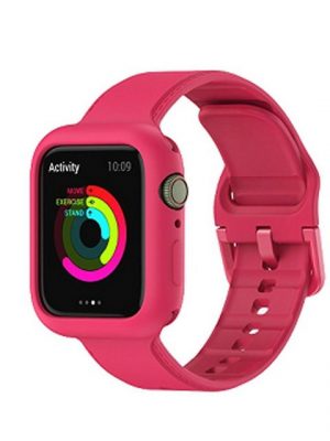 CAKUJA Smartwatch-Armband "Smartwatch gehäuse mit armband - Rot", Kompatibel für Apple Watch-Hülle 38/40/41mm