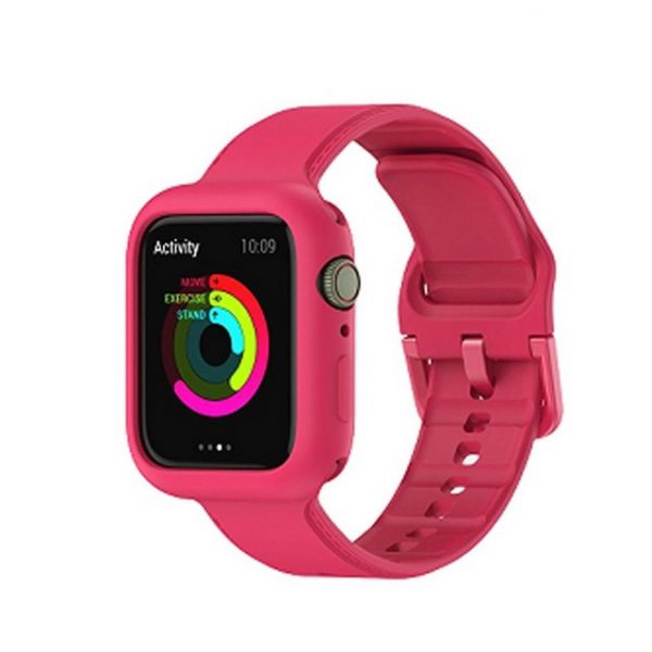 CAKUJA Smartwatch-Armband "Smartwatch gehäuse mit armband - Rot", Kompatibel für Apple Watch-Hülle 38/40/41mm