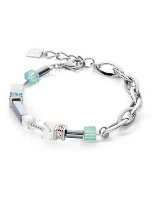 COEUR DE LION Armband "4510/30-0522 Armband Damen Shape-Mix Multiwear Mintgrün Silber-Ton"