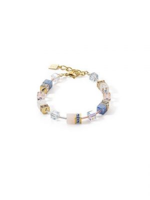 COEUR DE LION Armband "4605/30-0720 Armband Damen GeoCUBE® Iconic Precious Hellblau Gold"