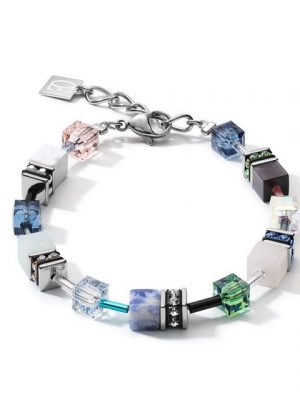 COEUR DE LION Armband "4905/30-0705 Armband GeoCUBE® Swarovski® Kristalle Edelstein Blau Grün"