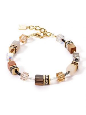 COEUR DE LION Armband "4905/30-1100 Armband Damen GeoCUBE® Iconic Precious Braun Gold-Ton"