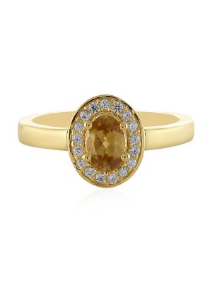 Champagner-Zirkon-Silberring