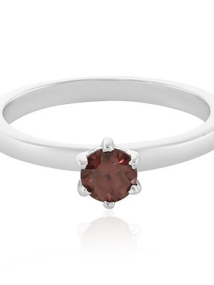 Champagner-Zirkon-Silberring
