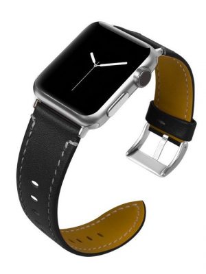 CoverKingz Smartwatch-Armband "Leder Armband für Apple Watch 49/45/44/42mm Retro Serie Ultra/8/7/6/SE/5 Schwarz"