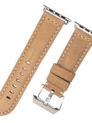 CoverKingz Smartwatch-Armband "Leder Armband für Apple Watch 49/45/44/42mm Retro Series Ultra/8/7/6/SE/5 beige"