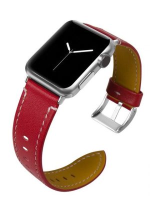 CoverKingz Smartwatch-Armband "Leder Armband für Apple Watch 49/45/44/42mm Retro Series Ultra/8/7/6/SE/5/4 Rot"
